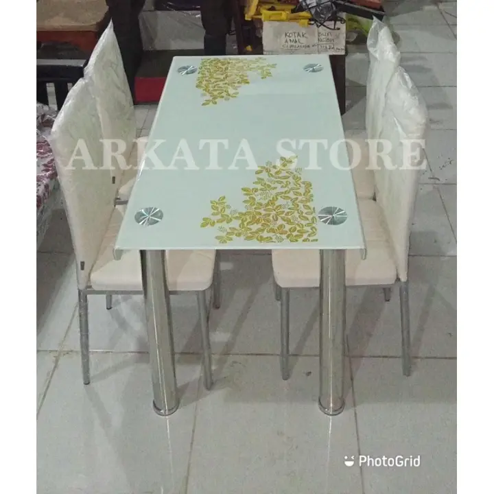 1 Set Meja Makan Kaca Minimalis Jok Sofa 4 Kursi Free Ongkir Lazada Indonesia<script async src=