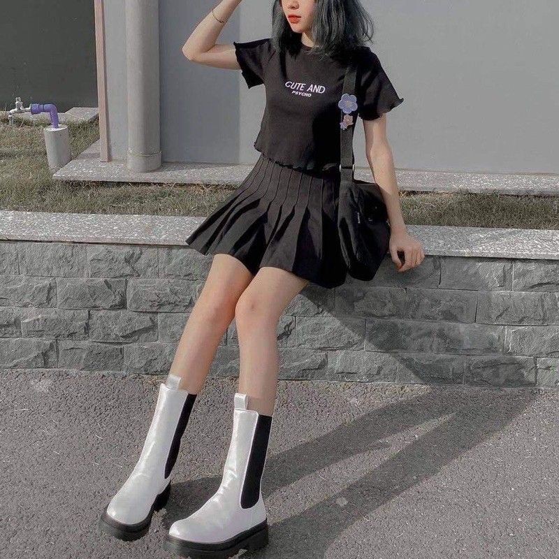 ÁO CROPTOP THÊU CHỮ CUTE_AND