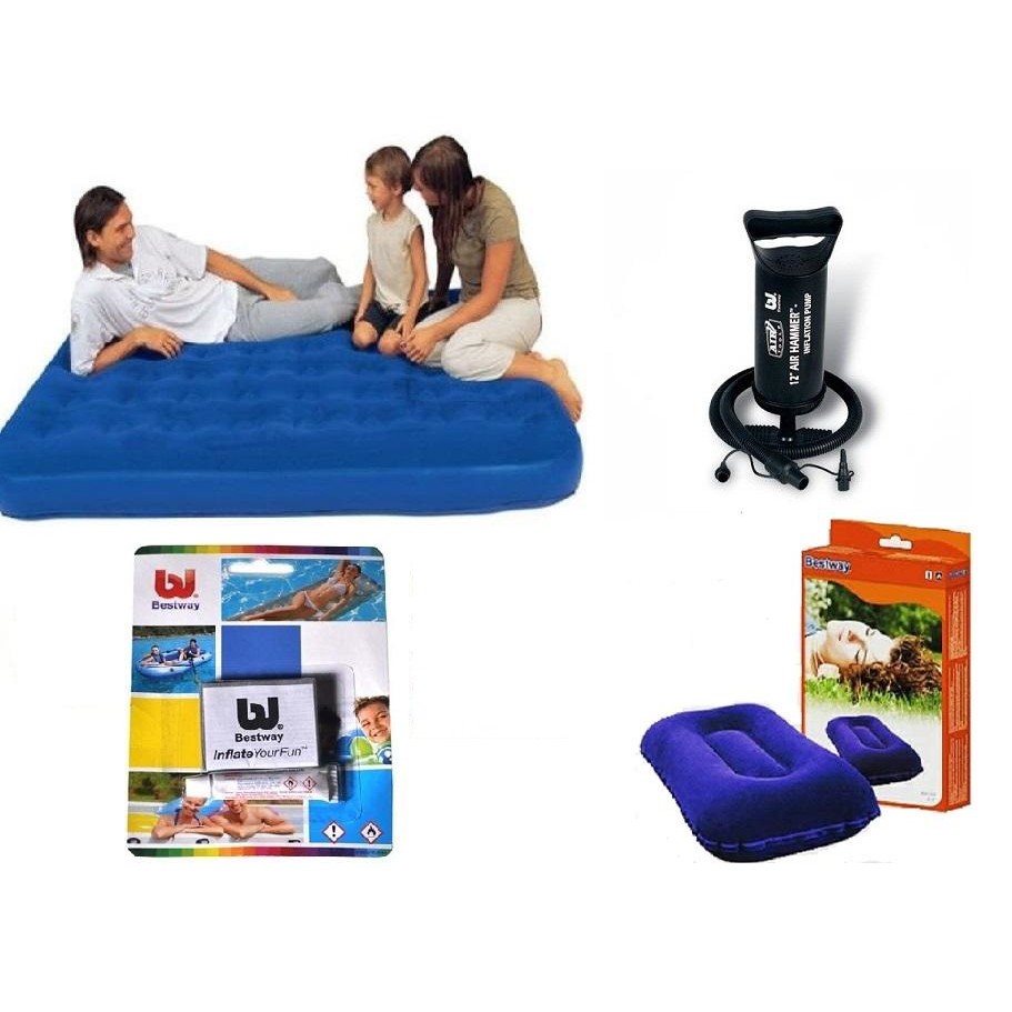 PAKET KASUR ANGIN UDARA DOUBLE POMPA BANTAL LEM KASUR