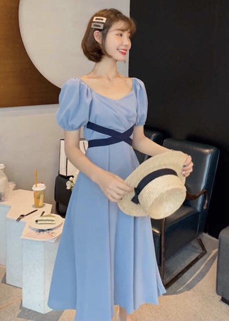 [HCM]Đầm chéo dây 2 màu (kèm hình thật)
