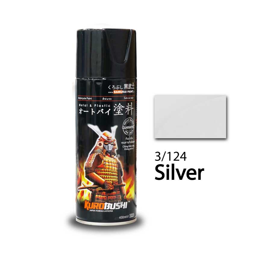 Samurai 124 - Chai sơn xịt sơn xe máy Samurai 3/124 màu bạc _ Silver