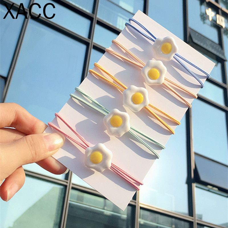 [Giá tốt] Dây thun cột tóc hình trứng ốp la dễ thương (5 màu)