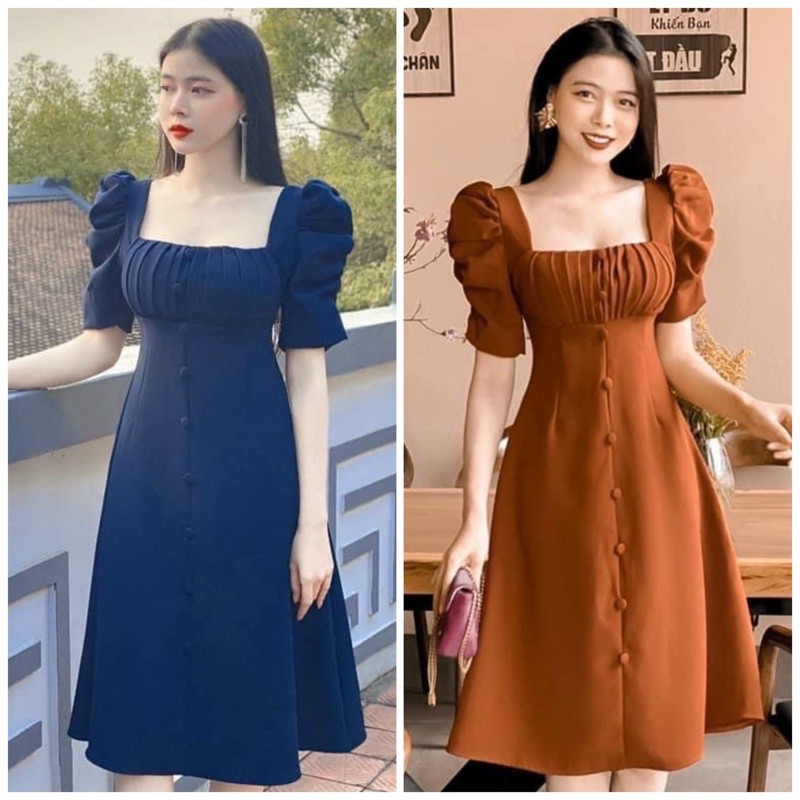 [HCM]Đầm xếp li ngực 2 màu (kèm hình thật)