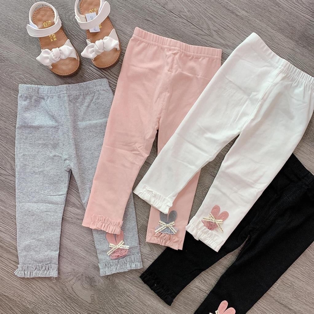 Quần dài bé gái quần legging cotton len nơ thỏ 8-40kg xhn369