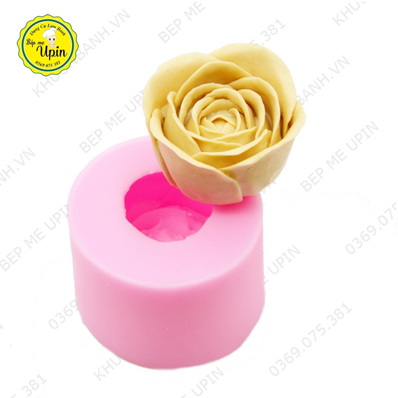 Khuôn silicon hoa hồng thái 6cm