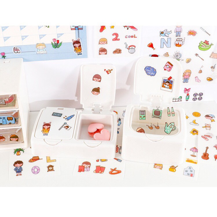 Sticker set 6 tấm hình dễ thương