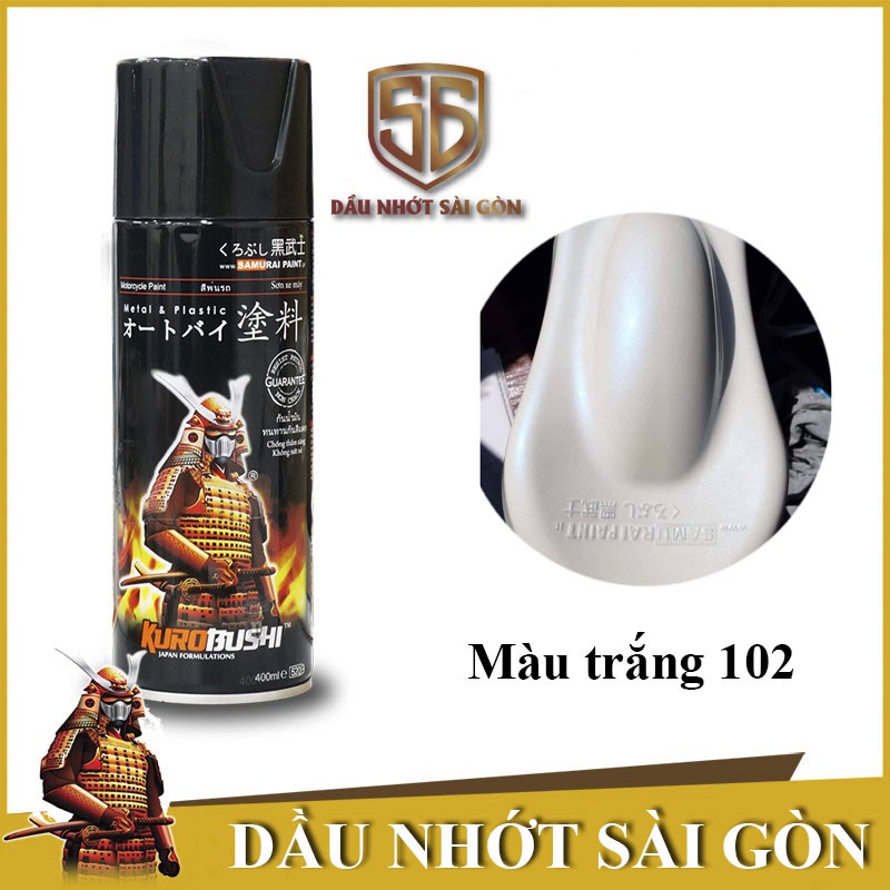 Samurai 102 - Sơn Xịt Xe Máy màu trắng Samurai 2/102