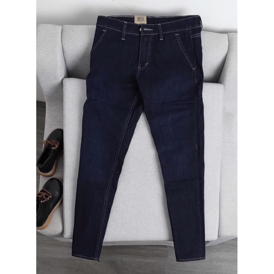 quần jean nam xanh trơn CÓ SIZE ĐẠI ( CHẤT CO GIÃN)