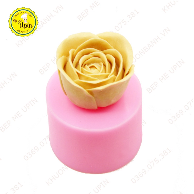 Khuôn silicon hoa hồng thái 6cm