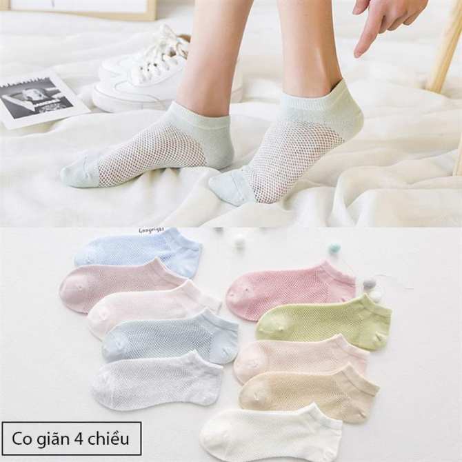 Tất Lưới Nữ Cổ Ngắn Thông Hơi