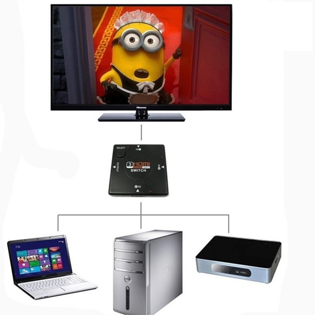 Bộ gộp HDMI 3 cổng vào 1 cổng ra (Đen)