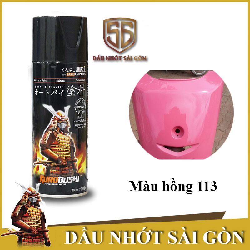 Samurai 113 _ Chai sơn xịt sơn xe máy màu hồng ( Pink ) 18/113