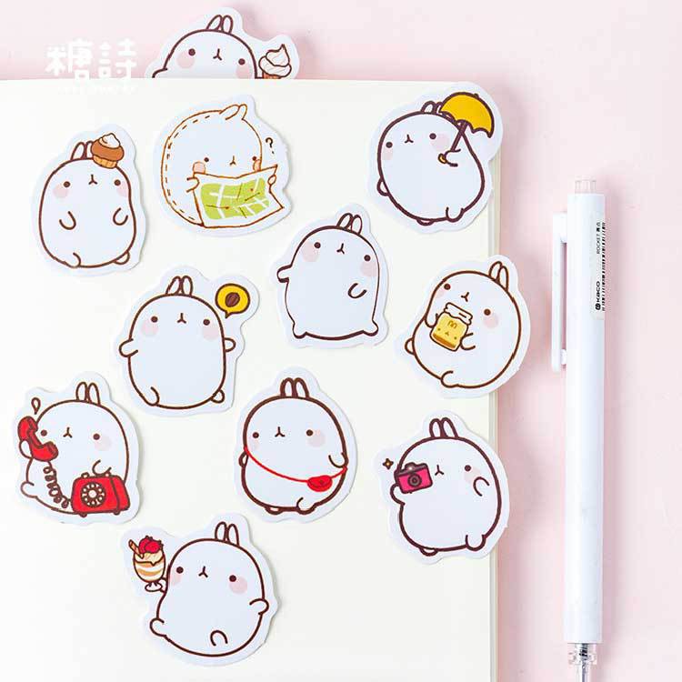 Bộ sticker/ Hình dán Hình Thỏ Xinh Xắn (45 Hình)