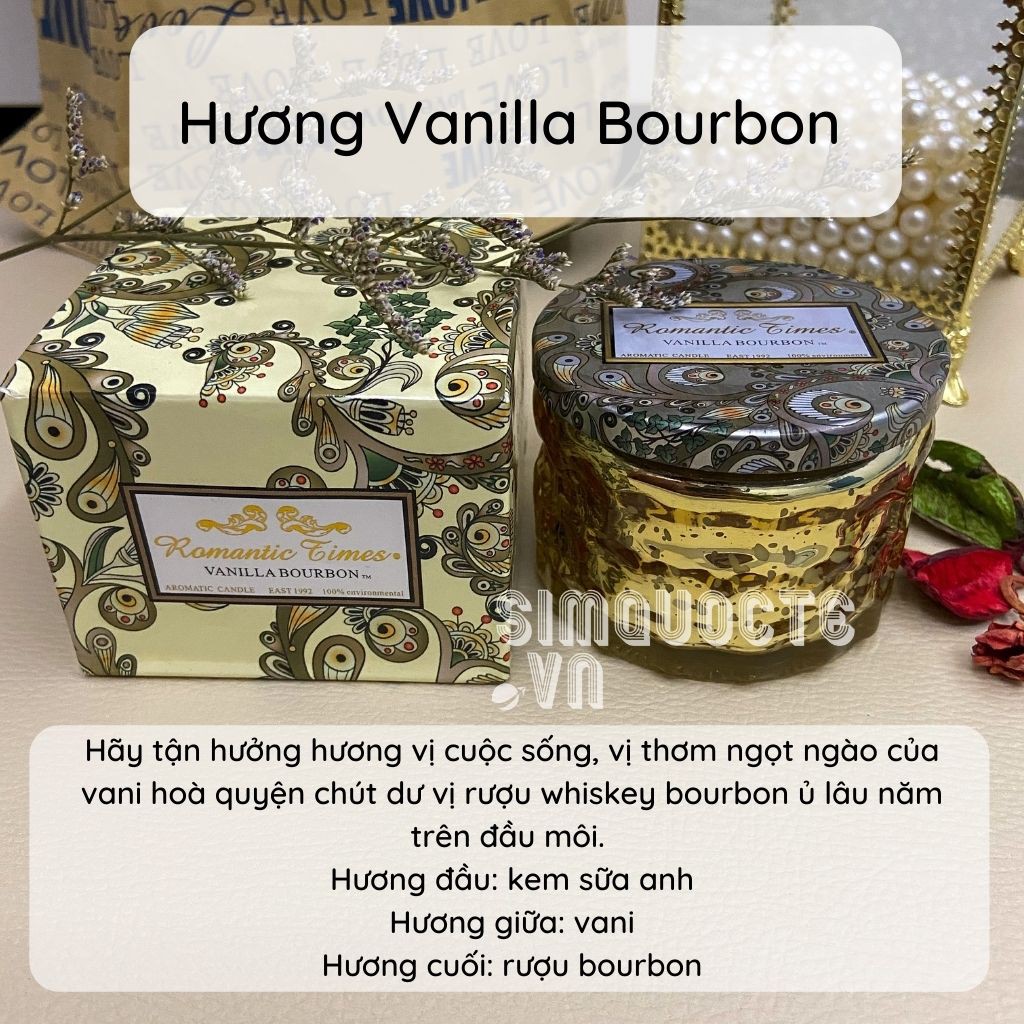Nến thơm tinh dầu thiên nhiên 3 tầng hương Romantic Times
