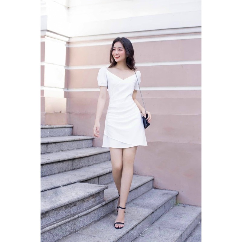 [HCM]Đầm cổ V nhúng eo 2 màu
