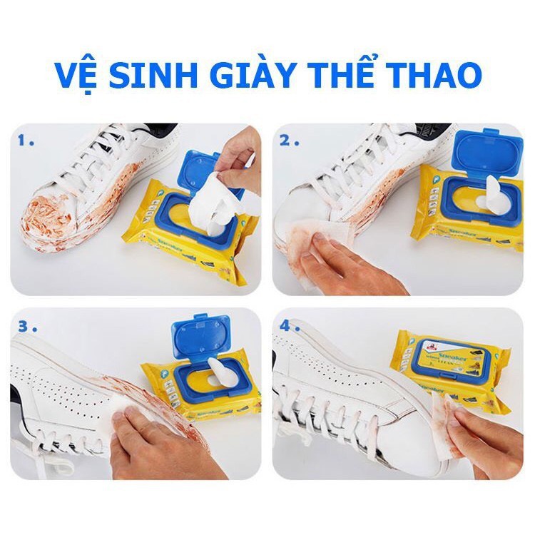 [Bịch 30 tờ] Khăn giấy lau giày sneaker giày da siêu tiện lợi