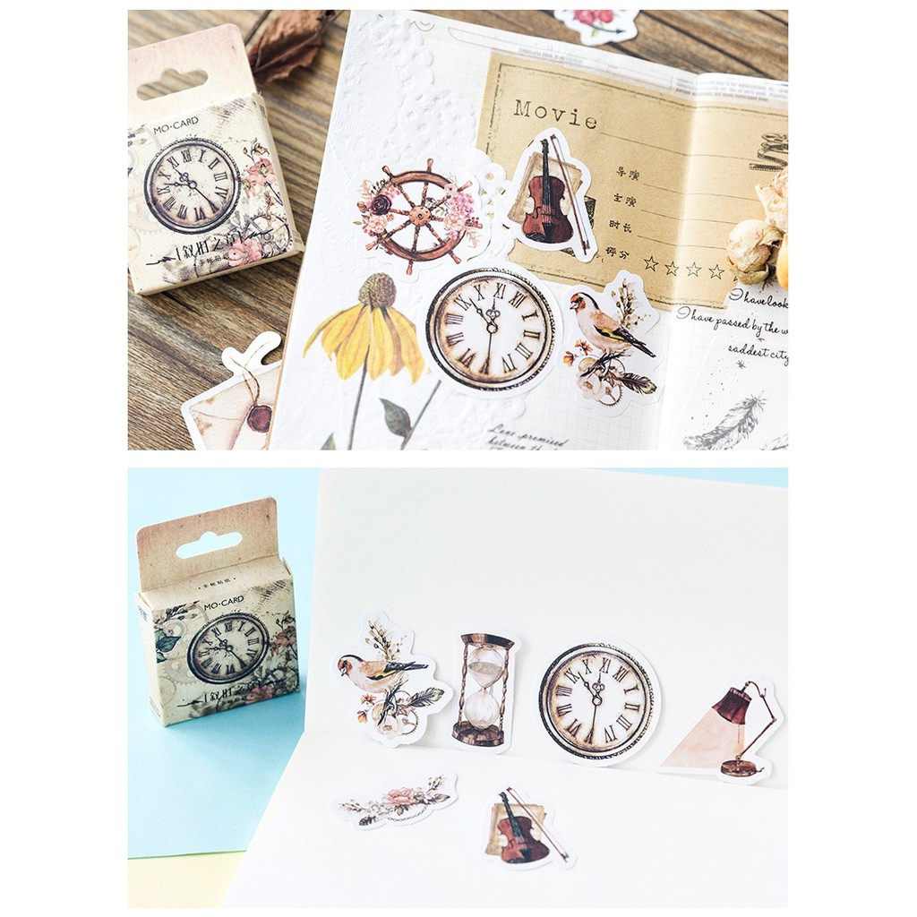 Bộ sticker/ Hình dán Họa Tiết Cổ Điển (45 Hình)