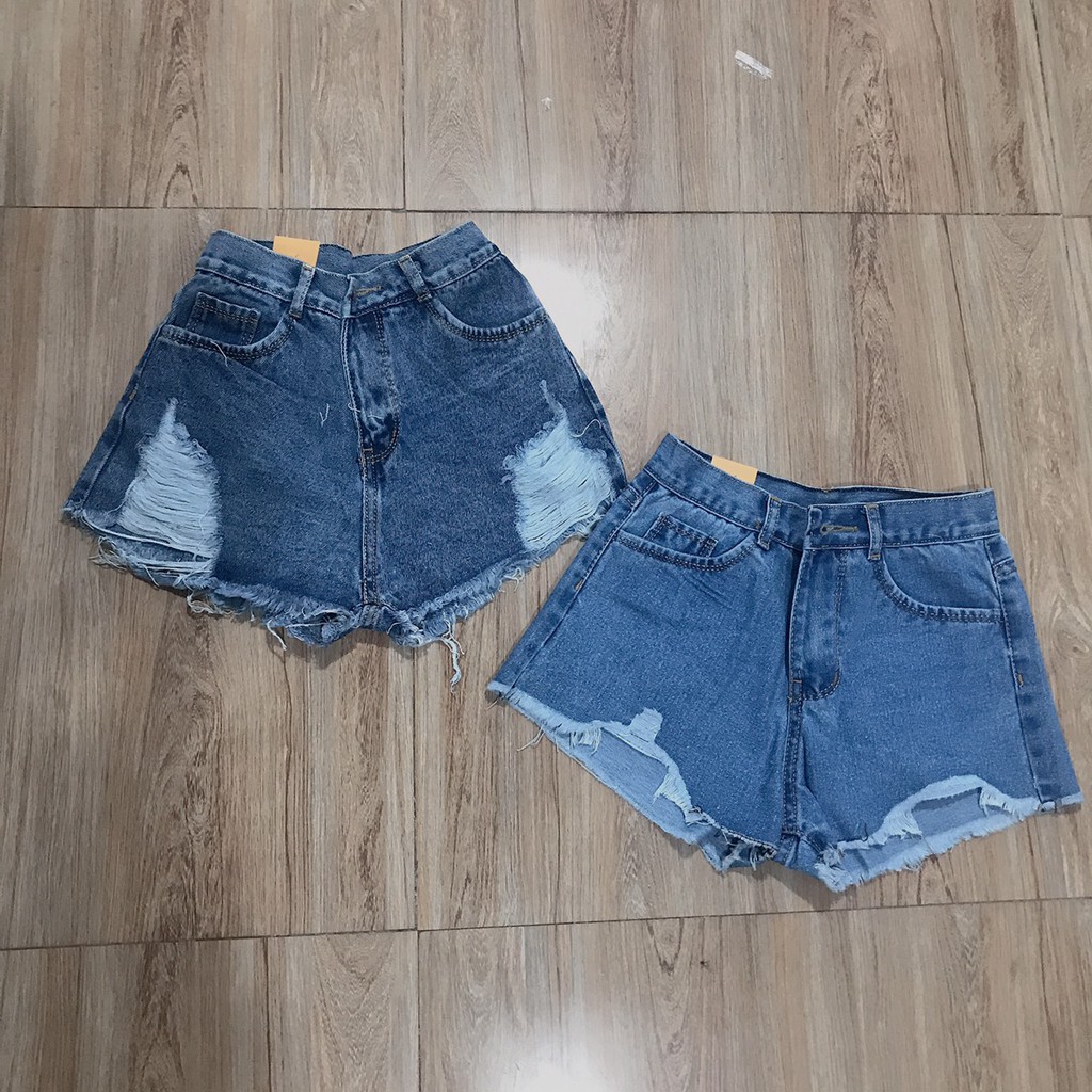 Quần short jean nữ RÁCH HAI BÊN L96