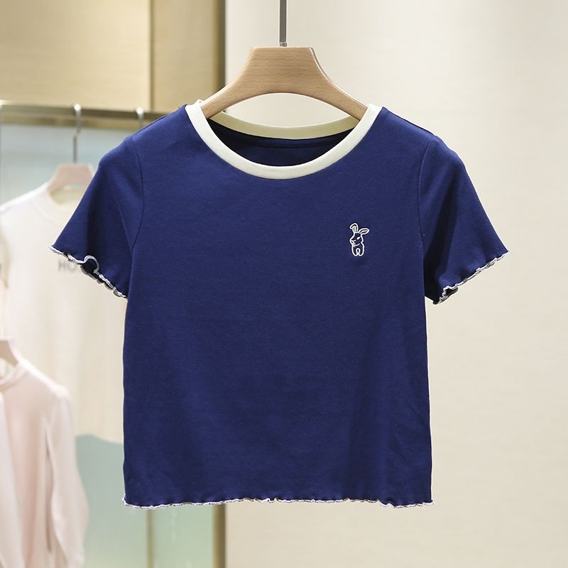 ÁO CROPTOP THÊU THỎ PHỐI CỔ CH - NTTshop