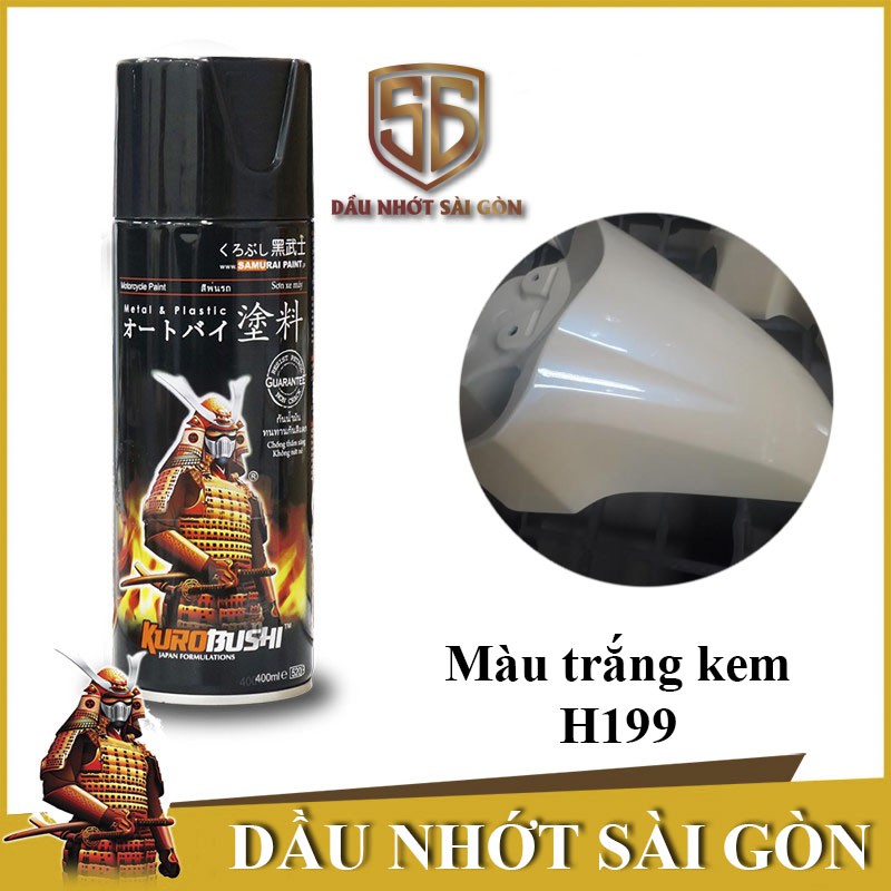 [HCM]H199 _ Sơn xit Samurai H199 màu trắng kem