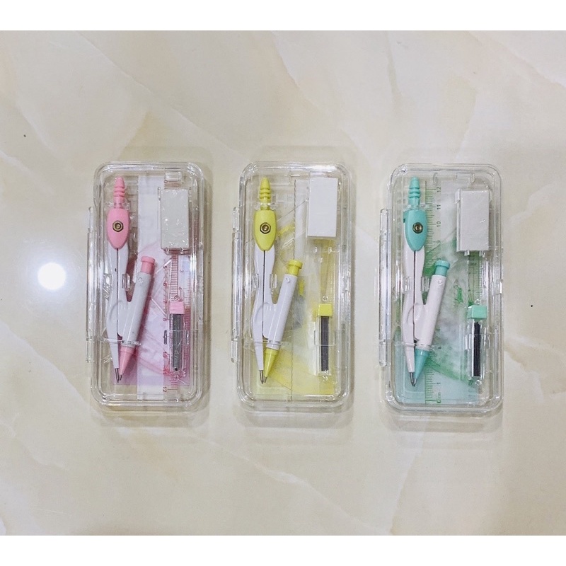 Bộ compa & thước & gôm - Dụng cụ học tập