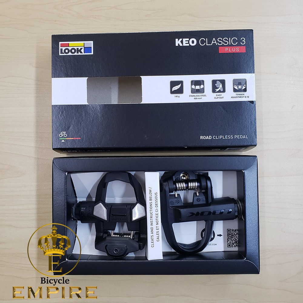 Pedal Look Keo Classic PLUS Black dengan Cleat Tensi sd 12Nm