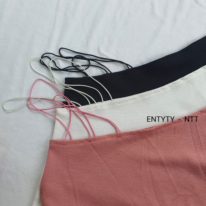 Áo 3 dây chéo thân dáng croptop thun gân - A23D