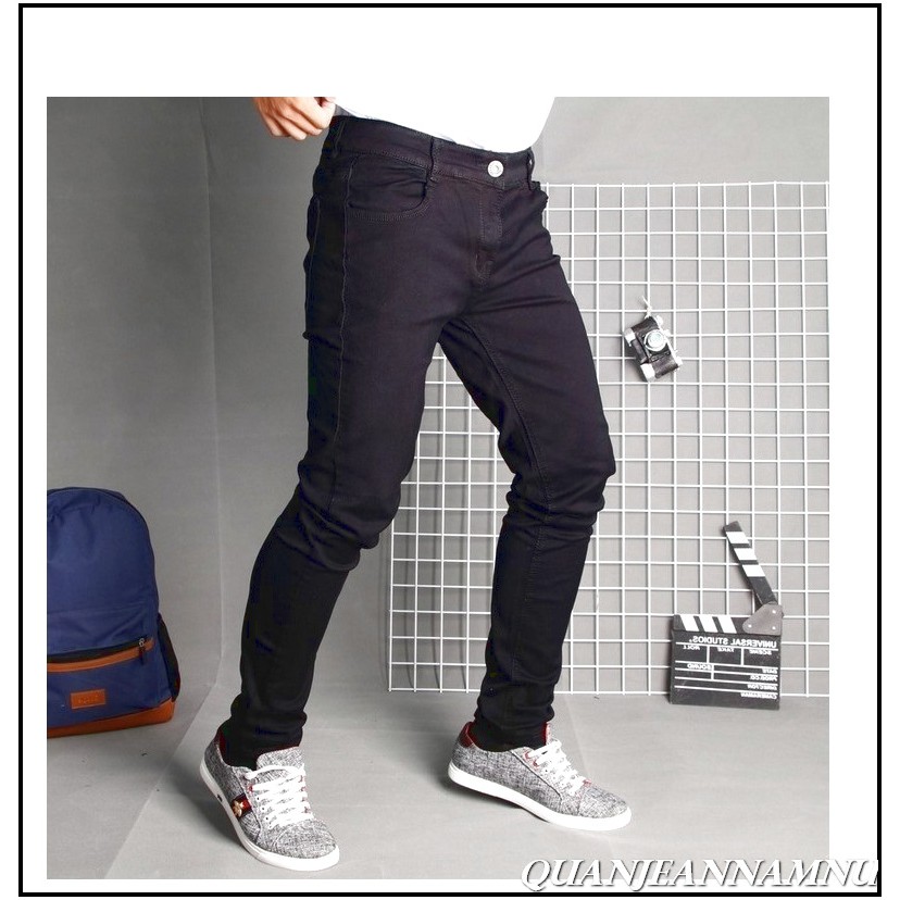Quần jean nam đen trơn chất jean giãn tốt đt3-ms.00/03