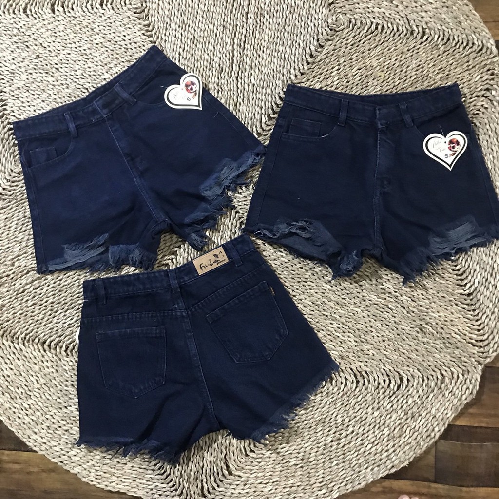 Quần short jean nữ khoét rách hai bên ar3