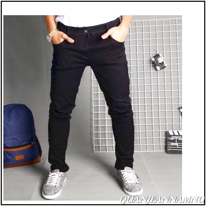 Quần jean nam đen trơn chất jean giãn tốt đt3-ms.00/06