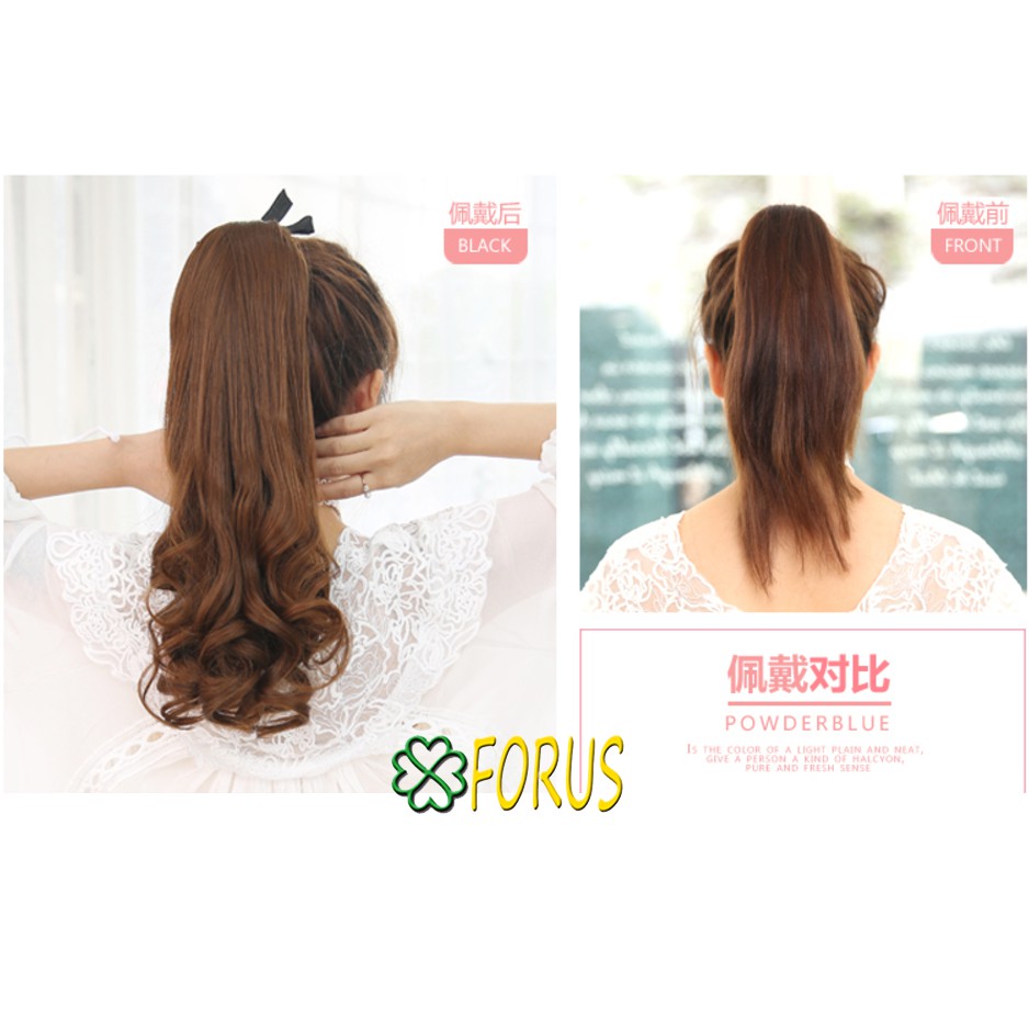 Tóc giả cột đuôi xoăn 58cm