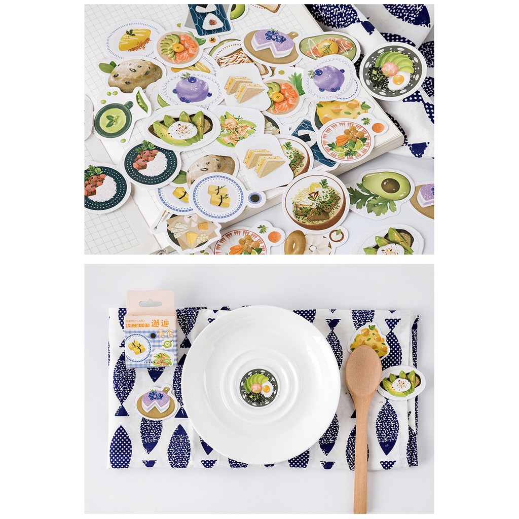 Bộ sticker/ Hình dán Các Loại Món Ăn (46 Hình) - Sticker Sushi