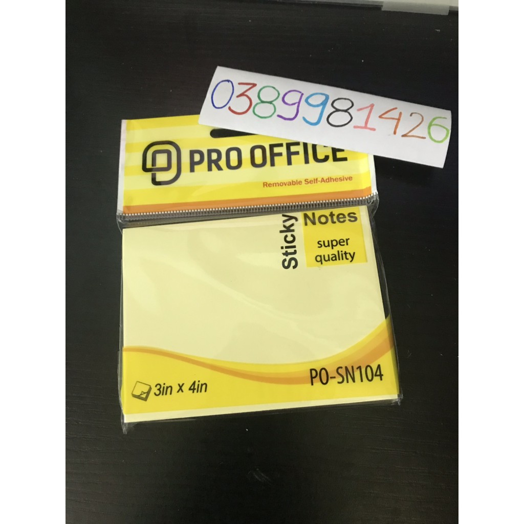 Giấy Nhớ Vàng 2x3in/3x3in/3x4in (1 tập)