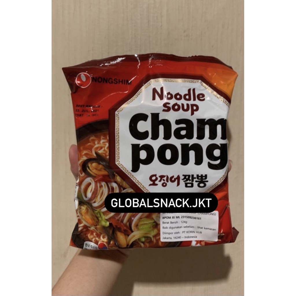 Nongshim Noodle Soup Cham Pong - Champong Korean Noodle - Mie Instant ...