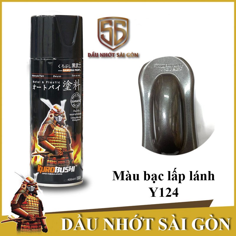 [HCM]SAMURAI Y124 - SƠN XỊT MÀU BẠC XÁM LẤP LÁNH - DÙNG CHO PHẦN MÂM LỐC MÁY DÀN CHÂN