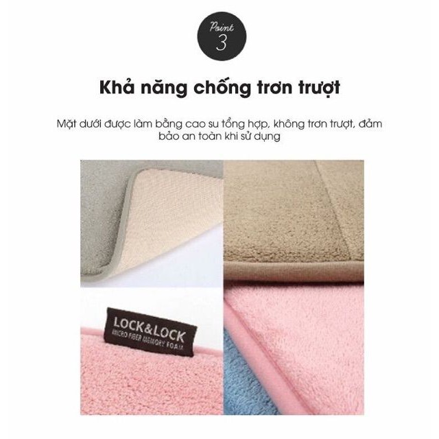 [HCM]Thảm Chùi Chân Lock&Lock Memory Foam Stripe MAT510 MAT511 Loại Có Gân