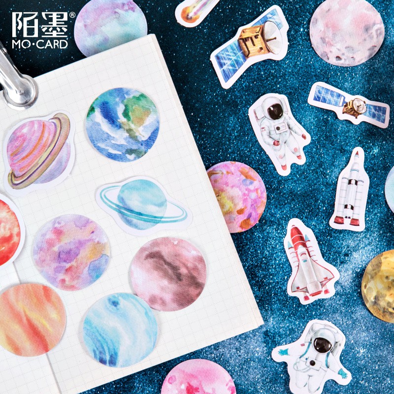 Bộ sticker/ Hình dán vũ trụ và phi hành gia (45 Hình)