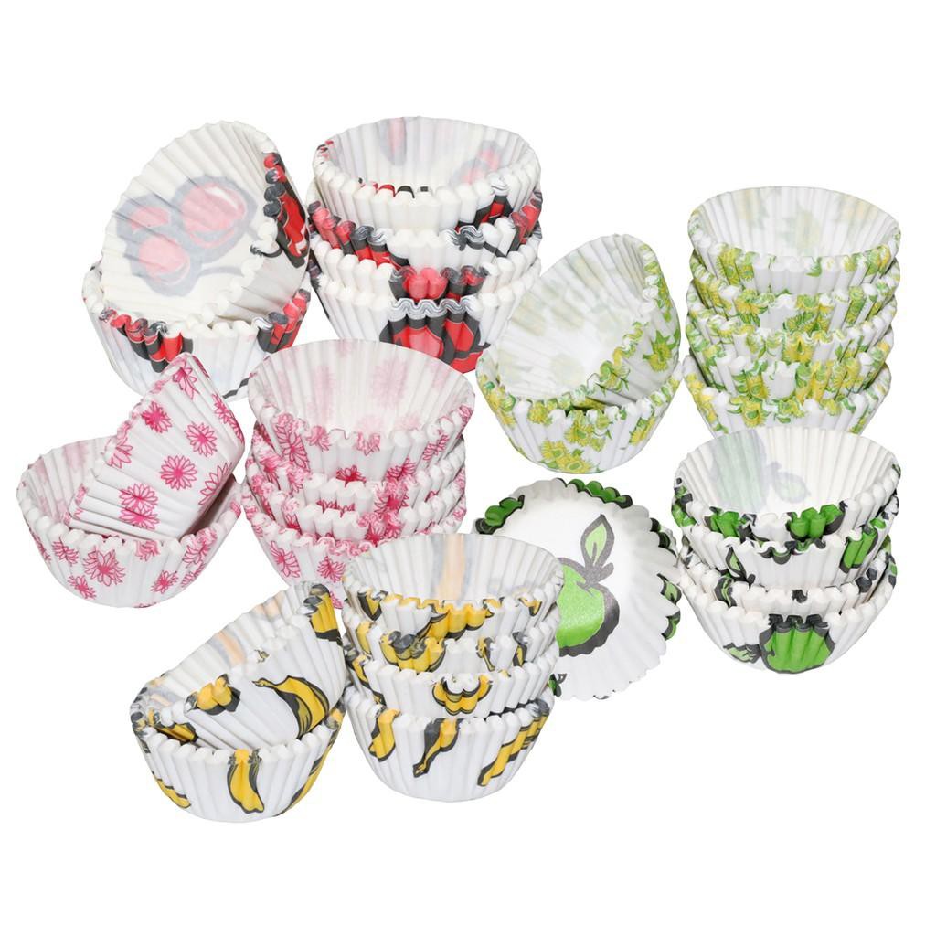 Combo 500 cup giấy mềm lót nướng bánh cupcake 9cm hoa văn