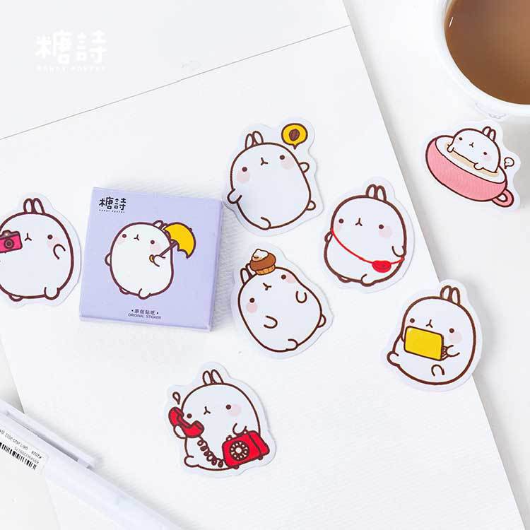 Bộ sticker/ Hình dán Hình Thỏ Xinh Xắn (45 Hình)