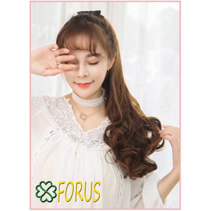 Tóc giả cột đuôi xoăn 58cm