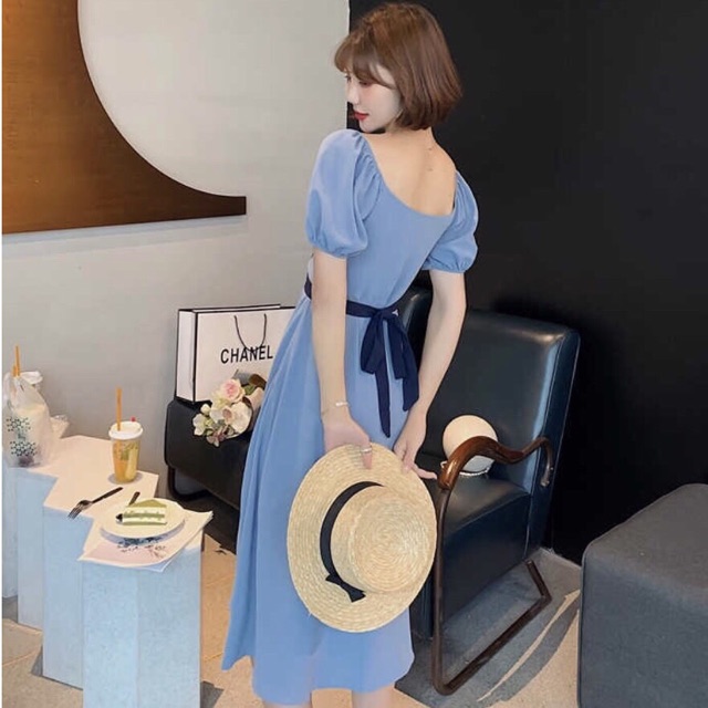 [HCM]Đầm chéo dây 2 màu (kèm hình thật)