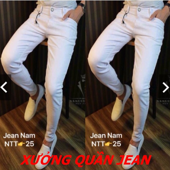 Quần jean nam trắng trơn shop qn3.534