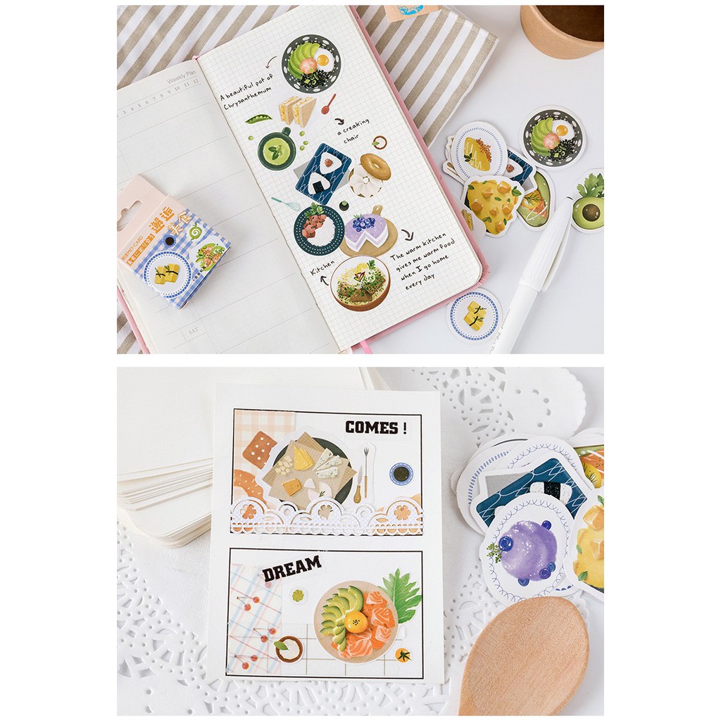 Bộ sticker/ Hình dán Các Loại Món Ăn (46 Hình) - Sticker Sushi