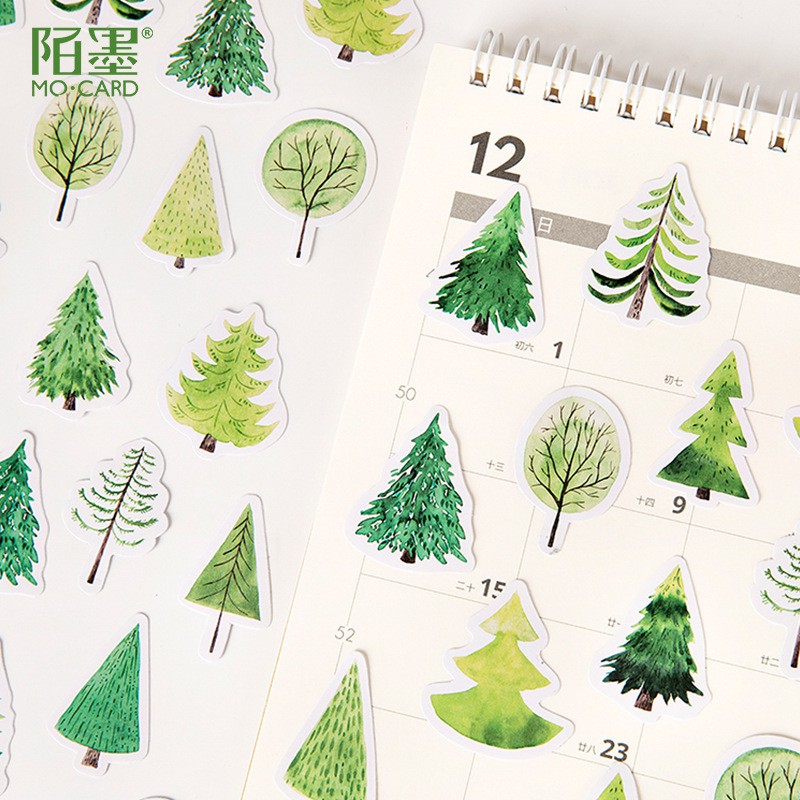 Bộ sticker/ Hình dán Mẫu Cây Thông (45 Hình)