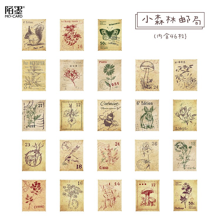 Bộ Sticker / Hình dán Kiểu Dáng Hình Lá Tem (46 Hình)