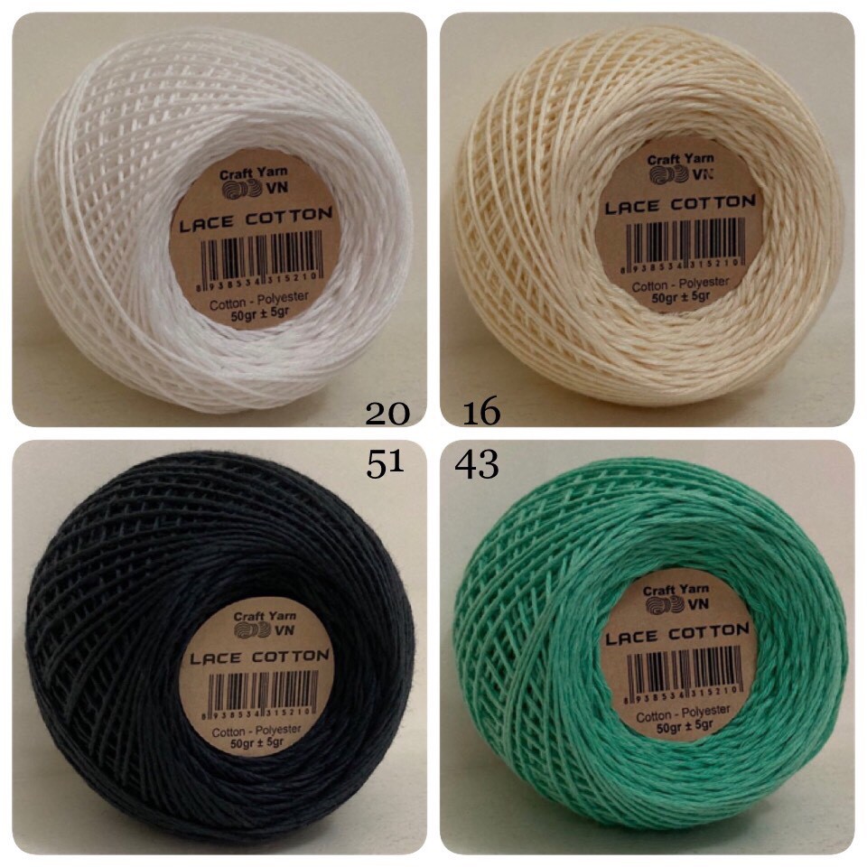 SỢI LACE COTTON BẢNG MÀU 2