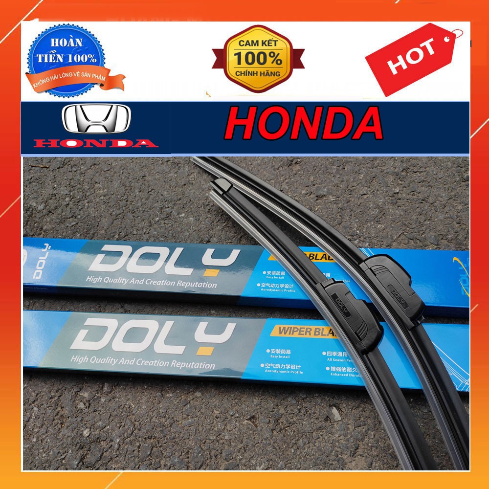 Gạt mưa Silicon DOLY Honda City, Honda Crv, Honda Civic, Honda Hrv, Honda Jazz, Honda Accord...Gạt Nước Sạch, Êm Ko Gây Tiếng Ồn, Lắp Đặt Đơn Giản