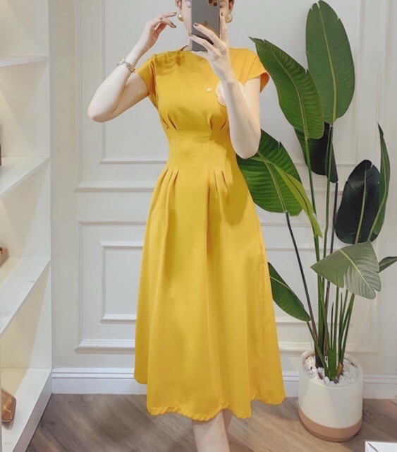 [HCM]Đầm tay con xếp li eo 3 màu (kèm hình thật)