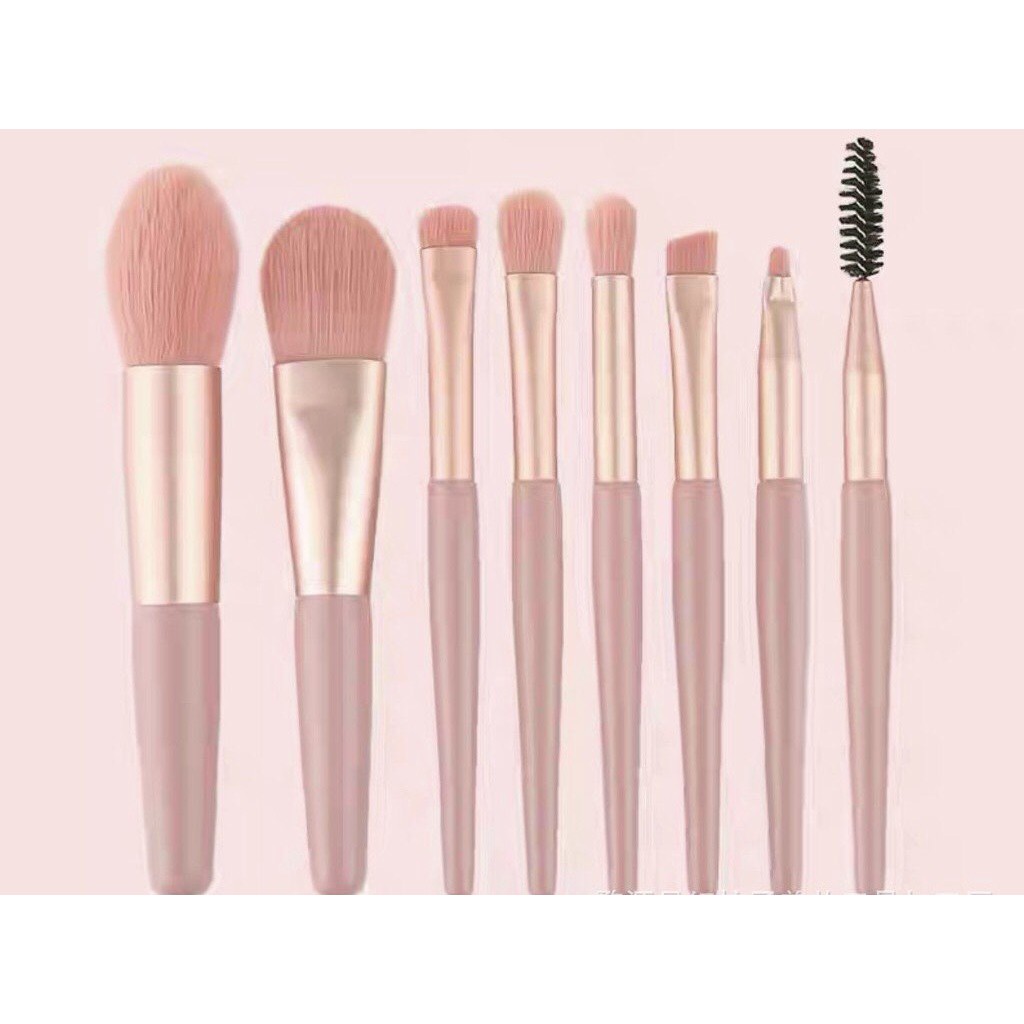 Cọ Trang Điểm Đủ Bộ 8 Món Tặng Kèm Túi Zip Vintage