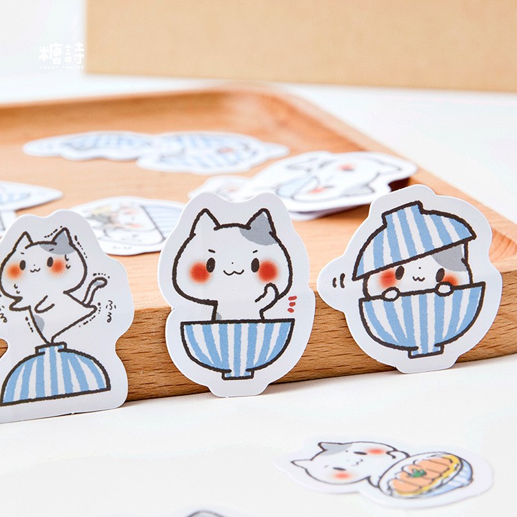 Bộ sticker/ Hình dán Mèo Dễ Thương (45 Hình)